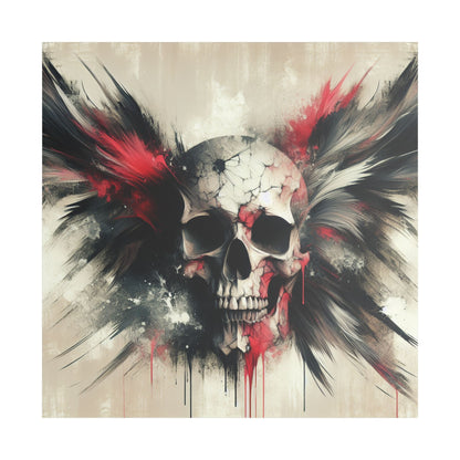Gothic Skull Wall Art, Dark Art Canvas, Edgy Home Decor, Unique Gift for Halloween, Metalhead Wall Piece
