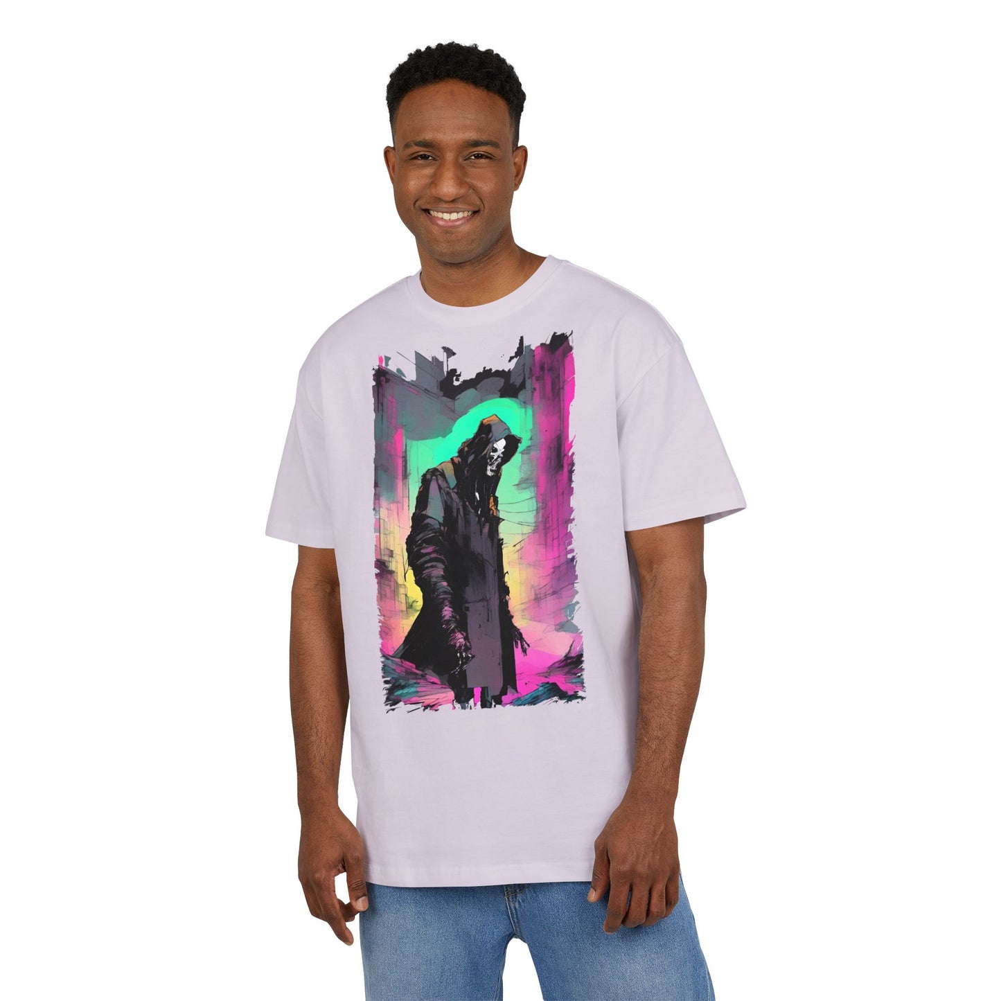 Vibrant Oversize Graphic Tee, Unisex Heavy Tee, Streetwear, Casual Wear, Unique Art Shirt, Gift for Him/Her/Friends