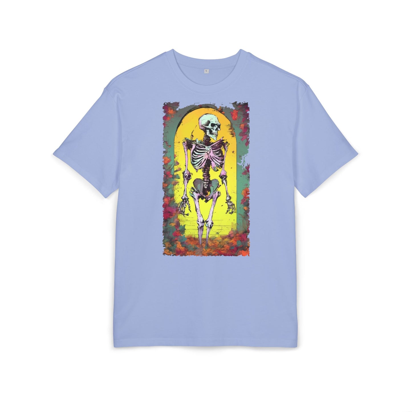 Skeleton Graphic Oversize Tee - Unisex Halloween Shirt, Comfortable Casual Wear, Spooky Vibes, Perfect for Parties and Everyday