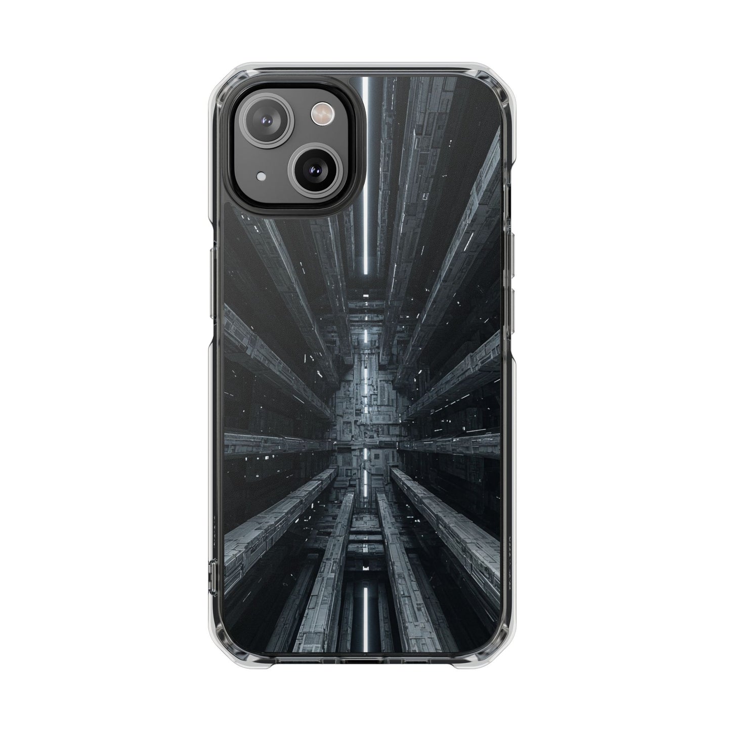 Sci-Fi Phone Case with Magnetic Clear Impact Design, Futuristic Cell Phone Cover, Unique Gifts for Tech Lovers, Holiday Present