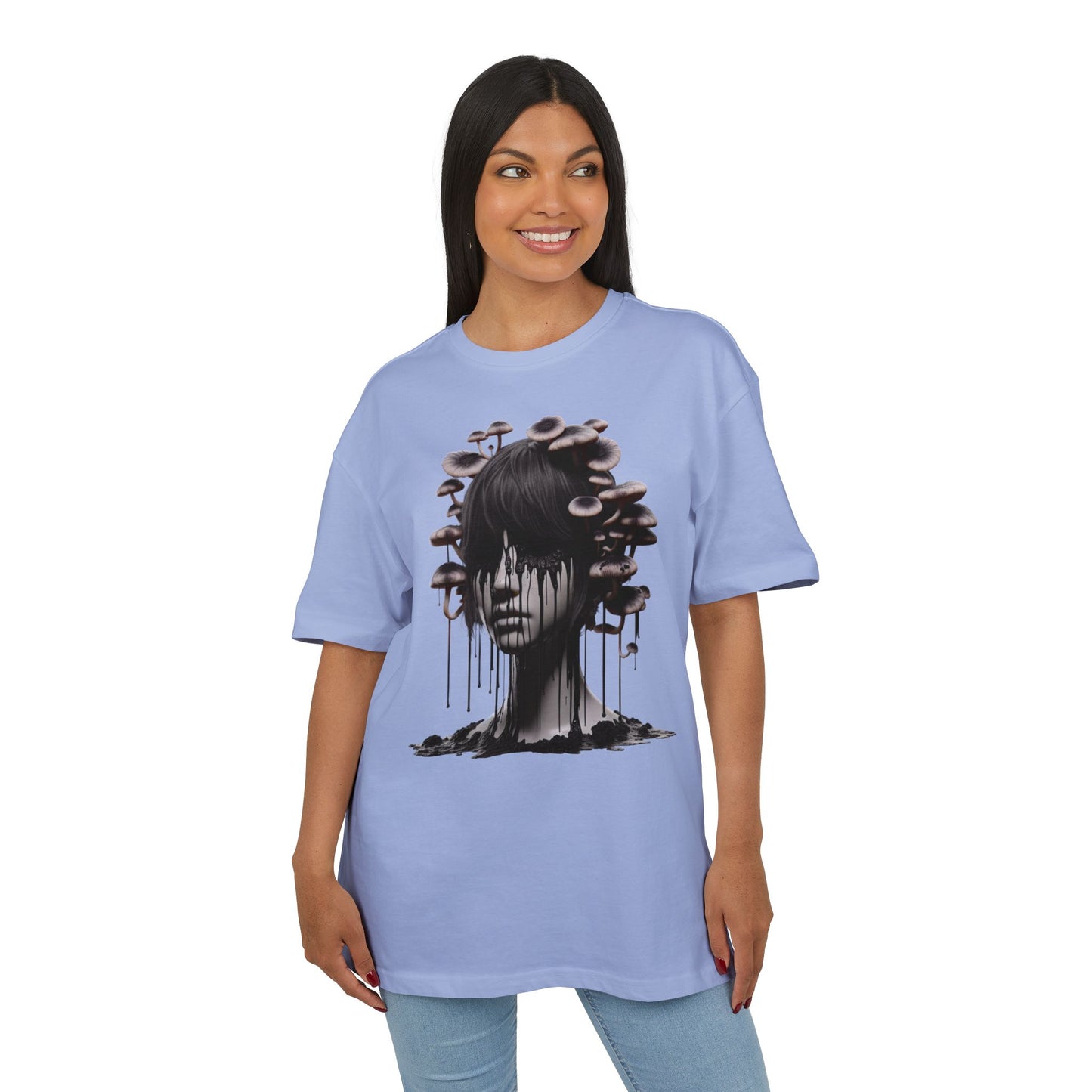 Mystical Mushroom Graphic Unisex Heavy Oversize Tee