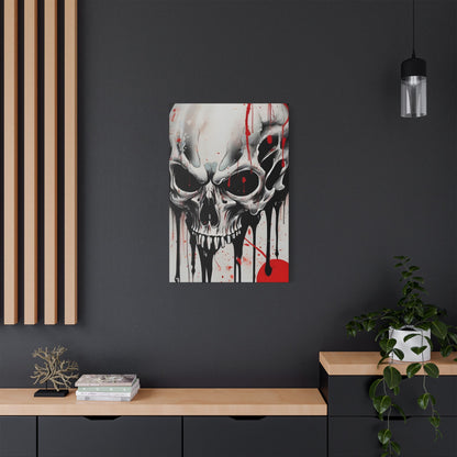 Skull Canvas Art, Edgy Wall Decor for Gothic, Halloween, and Alternative Aesthetics, Perfect for Home or Studio