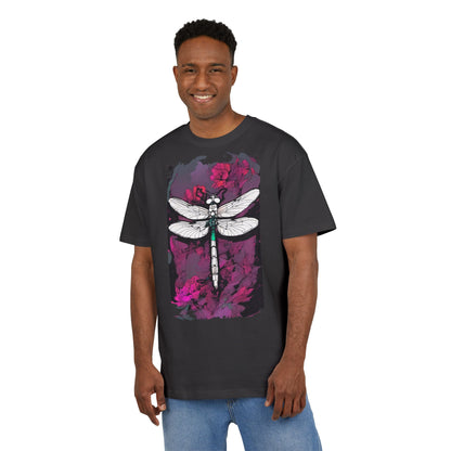 Dragonfly Art Unisex Heavy Oversize Tee, Nature Lover Shirt, Gift for Her, Artistic Tee, Summer Fashion, Relaxed Fit Clothing