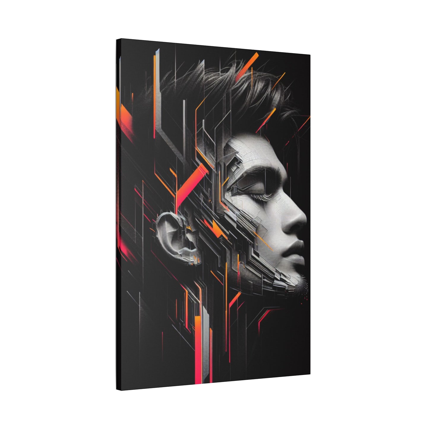 Modern Abstract Art Canvas, Futuristic Wall Decor, Home Office Artwork, Minimalist Gift, Gallery-Style Prints, Unique Statement Piece