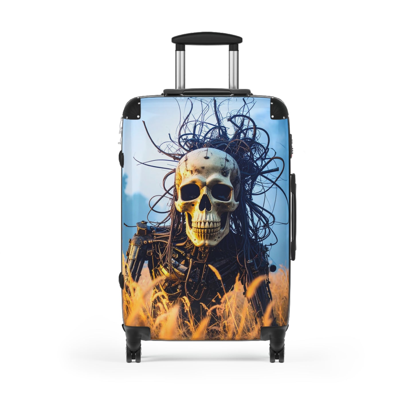 Skull Design Suitcase - Edgy Luggage for Travel, Halloween Decor, Unique Gifts, Skull Lover Merchandise, Travel Accessories