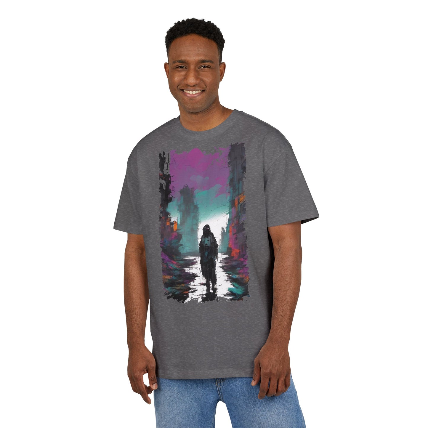 Unisex Oversized Graphic Tee with Forest Silhouette | Comfy Casual Wear, Gift for Nature Lovers, Ideal for Camping, Hiking, Everyday Style