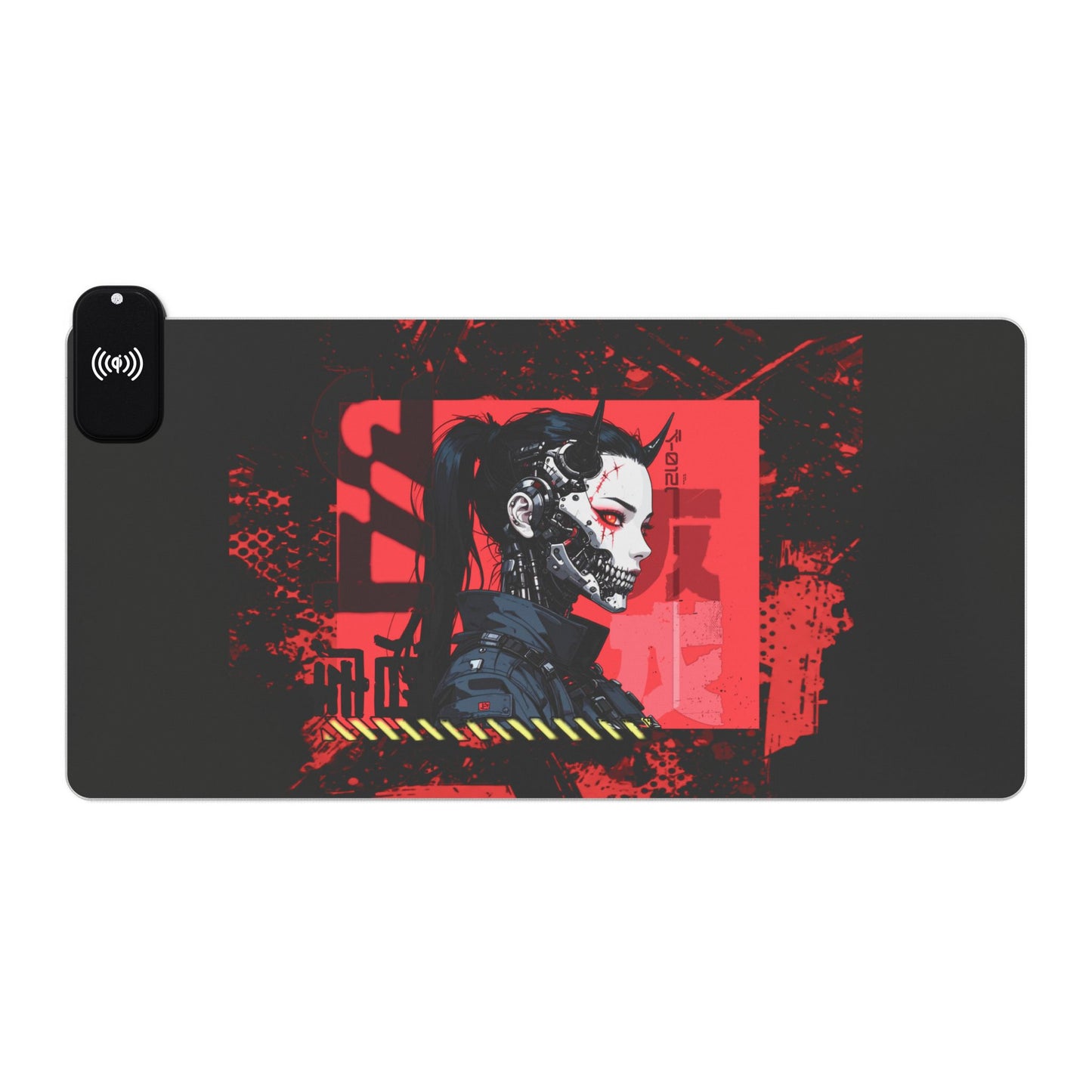 LED Gaming Mouse Pad with Wireless Charging - Cyberpunk Design, Gamer Essential, Desk Accessory, LED RGB, Perfect Gift for Gamers