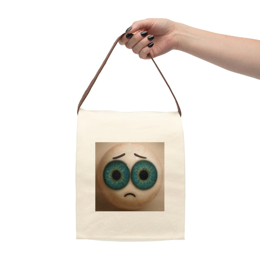 Whimsical Canvas Lunch Bag with Fun Eye Design, Cute Lunch Tote, Eco-Friendly Lunch Bag, Perfect for Kids, School, Picnics, Gifts
