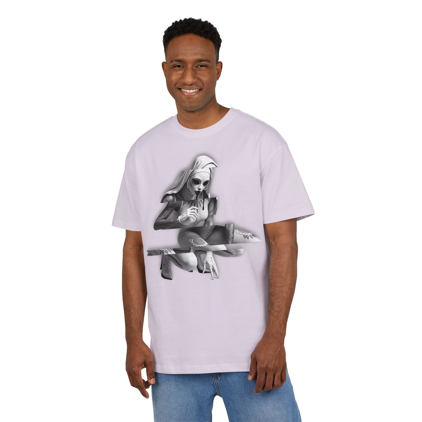 Unisex Heavy Oversize Tee with Horror Design