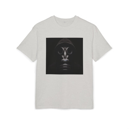 Unisex Heavy Oversize Tee with Bold Gas Mask Design, Streetwear, Artistic Tee, Gift for Trendsetters, Casual Wear, Grunge Fashion
