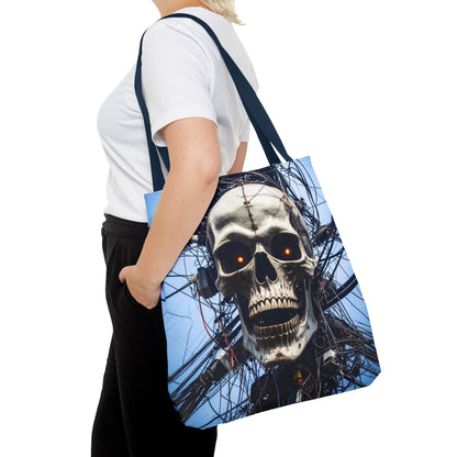 Gothic Skull Tote Bag, Gift for Halloween, Edgy Fashion Accessory, Unique Shopping Bag, Cool Graphic Reusable Tote