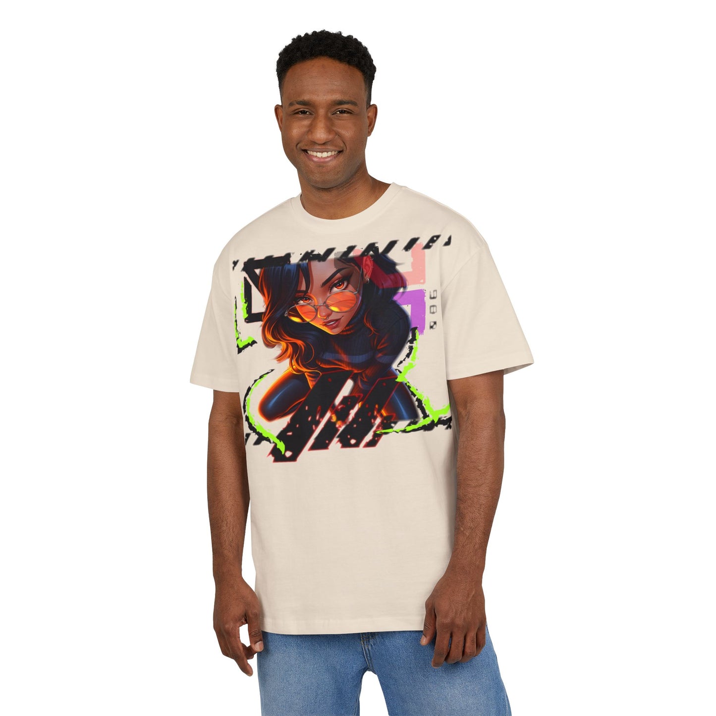 Edgy Graphic Unisex Heavy Oversize Tee - Street Style Fashion