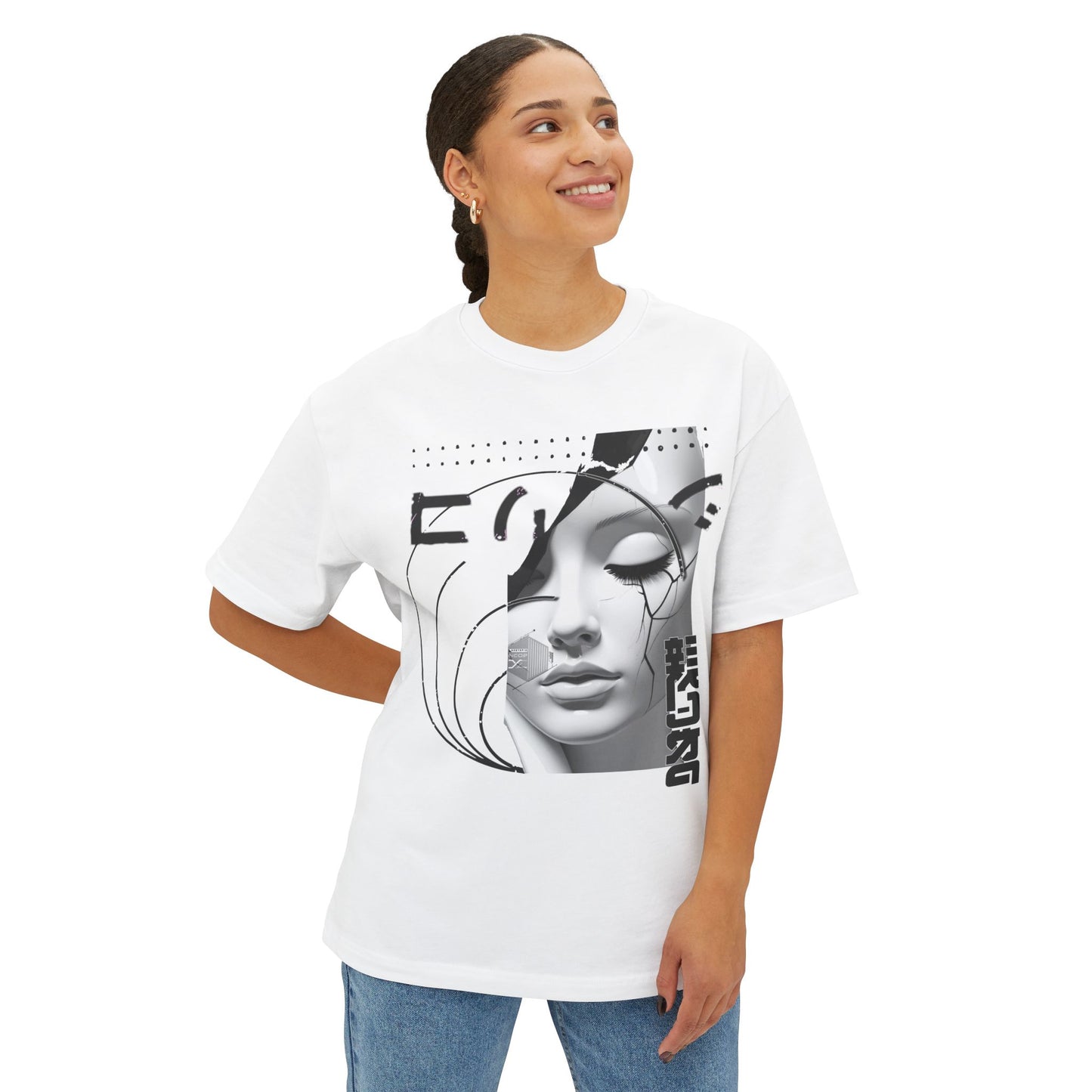 Chic Graphic Tee, Casual Fashion Shirt, Summer Outfit Top, Gift for Her, Artistic Oversized T-Shirt