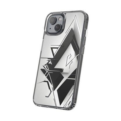 Clear Phone Case with Abstract Edgy Design Print