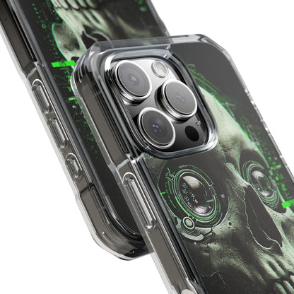 Gothic Skull Phone Case, Cyberpunk Design, Clear Impact Protection, Unique Gift for Him, Halloween Accessories, Tech Lover