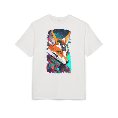 Futuristic Fox Design Unisex Oversize Tee, Graphic Tee, Cool T-Shirt, Unique Gift, Casual Wear