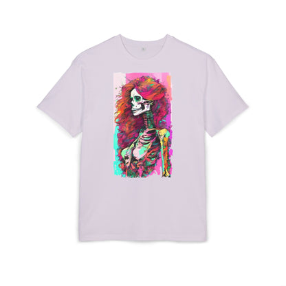 Vibrant Skeleton Art Unisex Heavy Oversize Tee, Halloween Shirt, Statement Tee, Graphic Tee, Casual Wear, Gift