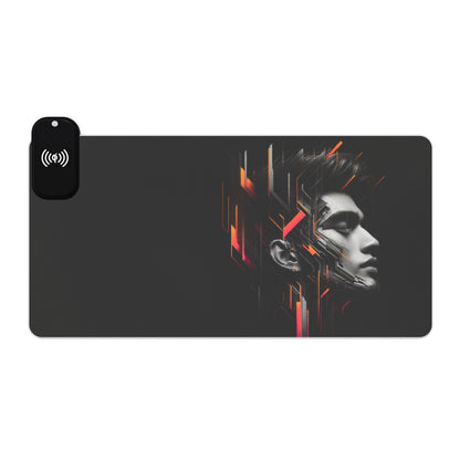 LED Gaming Mouse Pad, Wireless Charging, RGB Illuminated Desk Mat, Gamer Accessories, Office Desk Decor, Unique Gift for Gamers