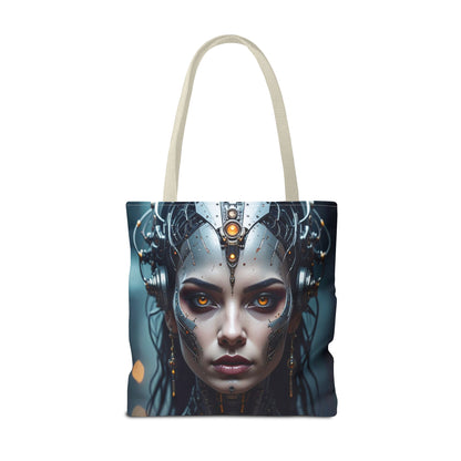 Futuristic Art Tote Bag, Cyberpunk Purse, Unique Shopping Bag, Sci-Fi Style Handbag, Statement Accessory for Geeks