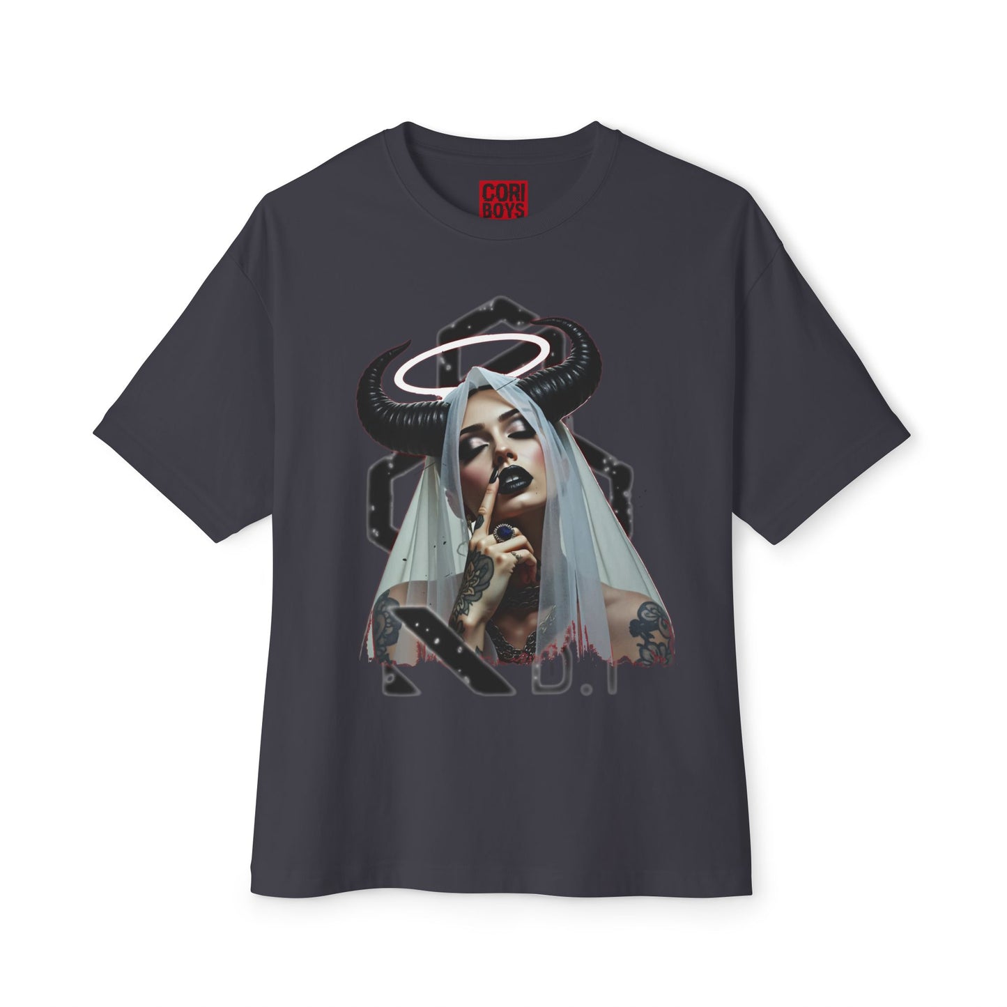 Edgy Graphic Tee, Unisex Oversized Boxy Tee, Alternative Fashion Shirt, Unique Apparel, Statement Top, Gift for Her