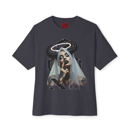 Edgy Graphic Tee, Unisex Oversized Boxy Tee, Alternative Fashion Shirt, Unique Apparel, Statement Top, Gift for Her