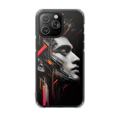 Magnetic Clear Impact Cases with Abstract Graphic, Stylish Phone Protection, Modern Gift for Tech Lovers, Unique Case