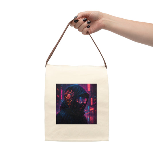 Cyberpunk Canvas Lunch Bag, Stylish Lunch Tote for School, Work, or Picnics, Ideal Gift for Tech Lovers, Durable Insulated Bag