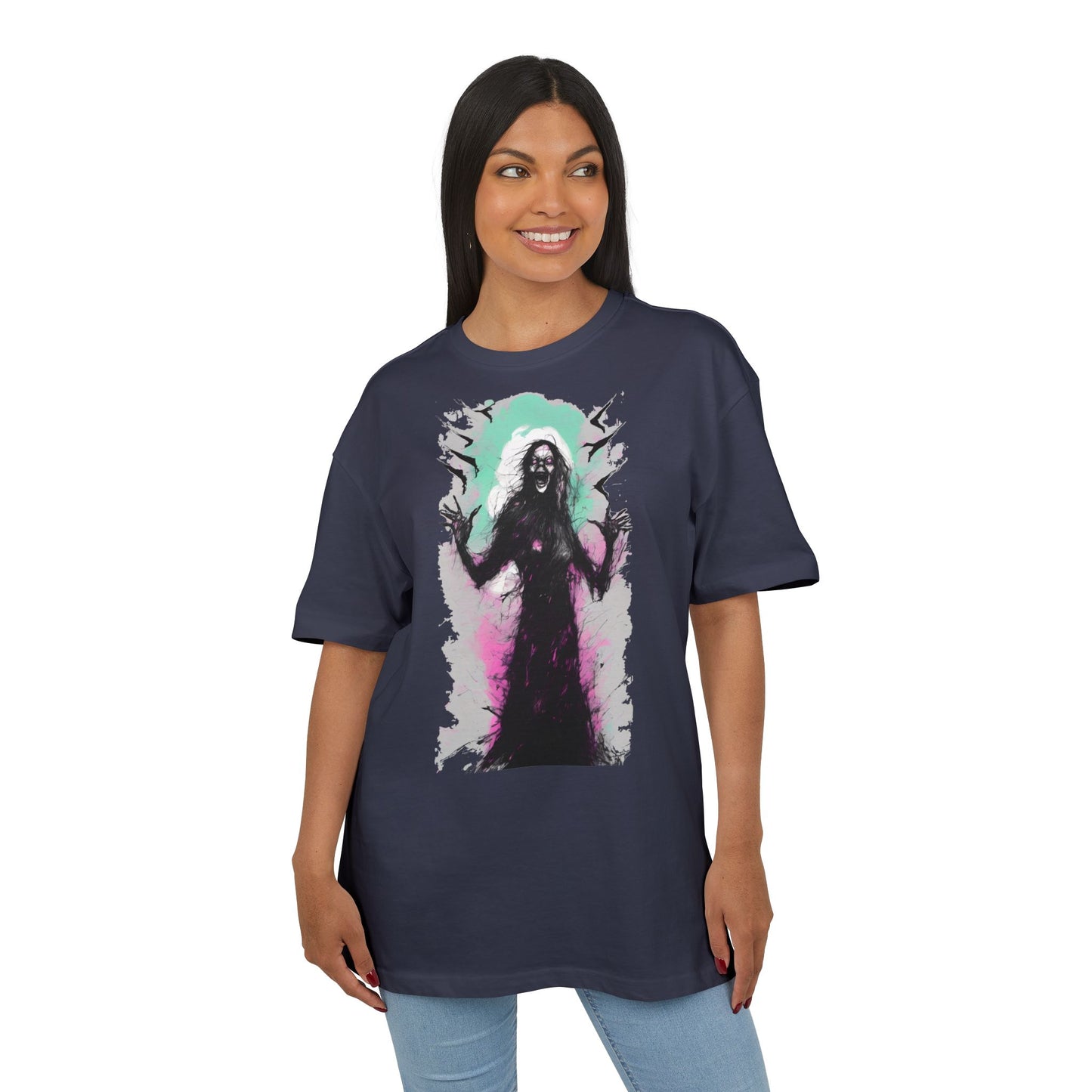 Spooky Witch Oversize Tee - Halloween Shirt, Graphic Tee for Festivals, Trendy Streetwear, Gift for Witch Lovers, Unisex Apparel