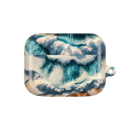 Ocean Wave AirPod Case - Waterproof Protection, Trendy Accessories for Summer, Beach Lover Gift, Cute Tech Cover, Tropical Aesthetic