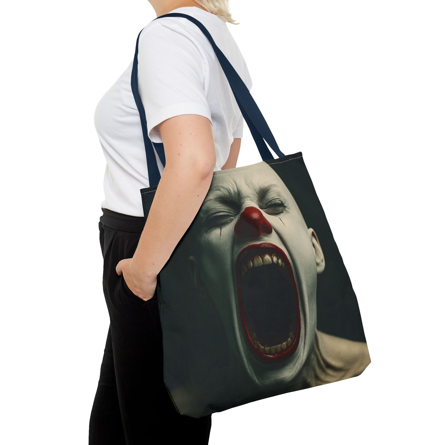 Terrifying Clown Tote Bag - Perfect for Halloween, Spooky Parties, Horror Fans, Trick-or-Treating, Unique Gift