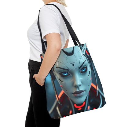 Futuristic Robot Tote Bag | Cyberpunk Style, Eco-Friendly Carryall, Gift for Tech Lovers, Computer Bag, Fashion Statement