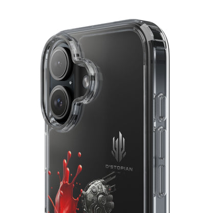 Dystopian Art Clear Phone Case - Futuristic Style with Bold Design