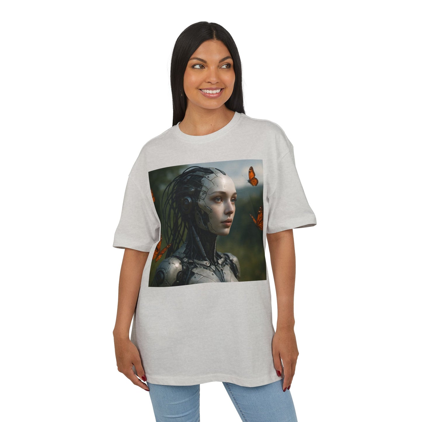 Futuristic Robot Graphic Tee, Oversize T-Shirt, Unisex Relaxed Fit Shirt, Casual Wear, Gift for Tech Lovers