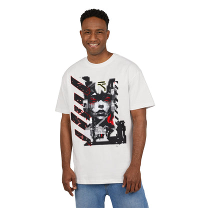 Unisex Heavy Oversize Tee with Urban Art Design - Streetwear Style Tee