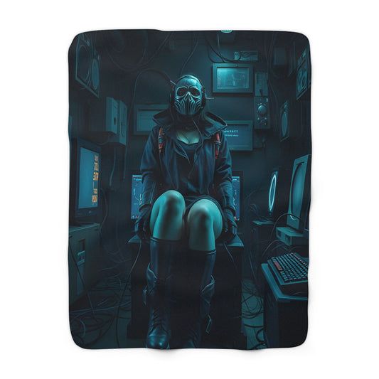 Gothic Skull Sherpa Fleece Blanket - Cozy Aesthetic Home Decor