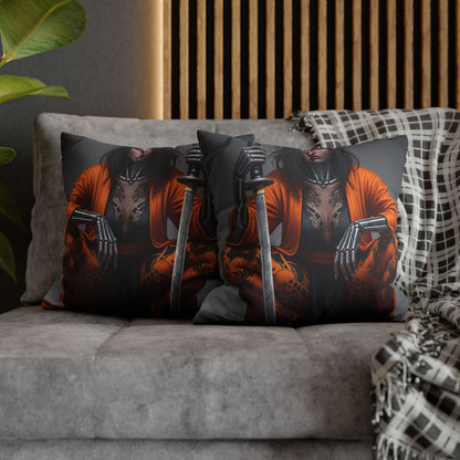 Fierce Warrior Design Pillowcase, Unique Home Decor, Boho Accent Pillow, Anime Art, Gift for Her, Cosplay Lovers