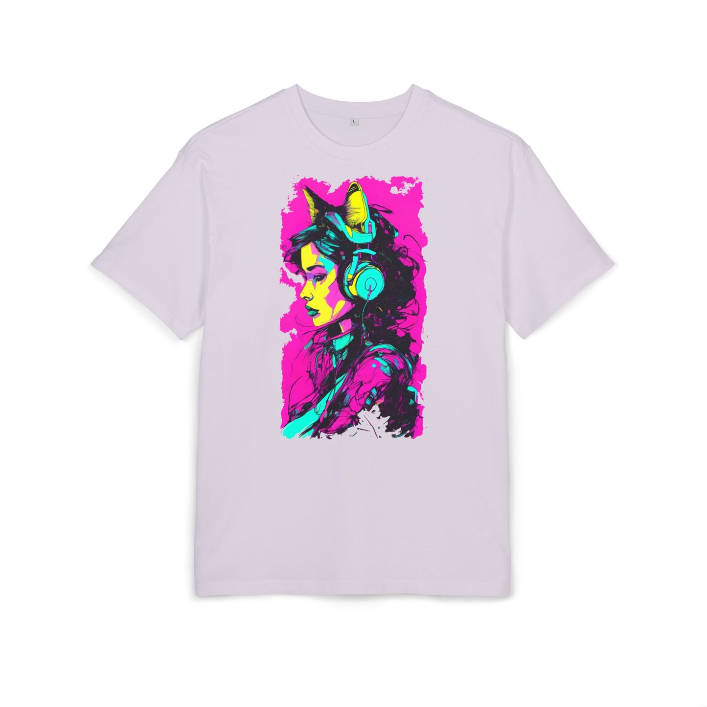 Vibrant Music Lover's Tee, Unisex Heavy Oversize Tee, Trendy Graphic Shirt, Colorful Art Top, Perfect for Festivals and Gifts