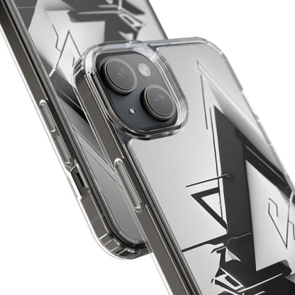 Clear Phone Case with Abstract Edgy Design Print