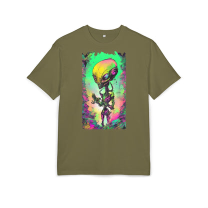 Cosmic Alien Art Tee - Unisex Heavy Oversize Tee, Retro Space Vibe Shirt, Gift for Sci-Fi Lovers, Casual Wear, Unique Graphic T-Shirt