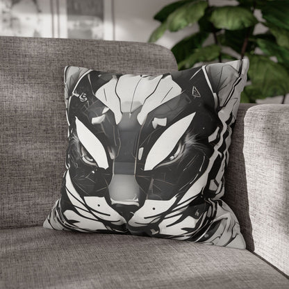 Square Pillowcase with Edgy Cyber Design