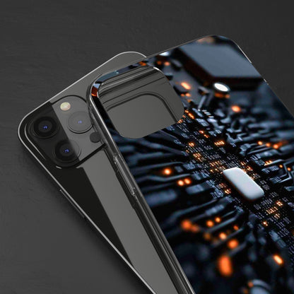 Clear Phone Case with Cyber Print