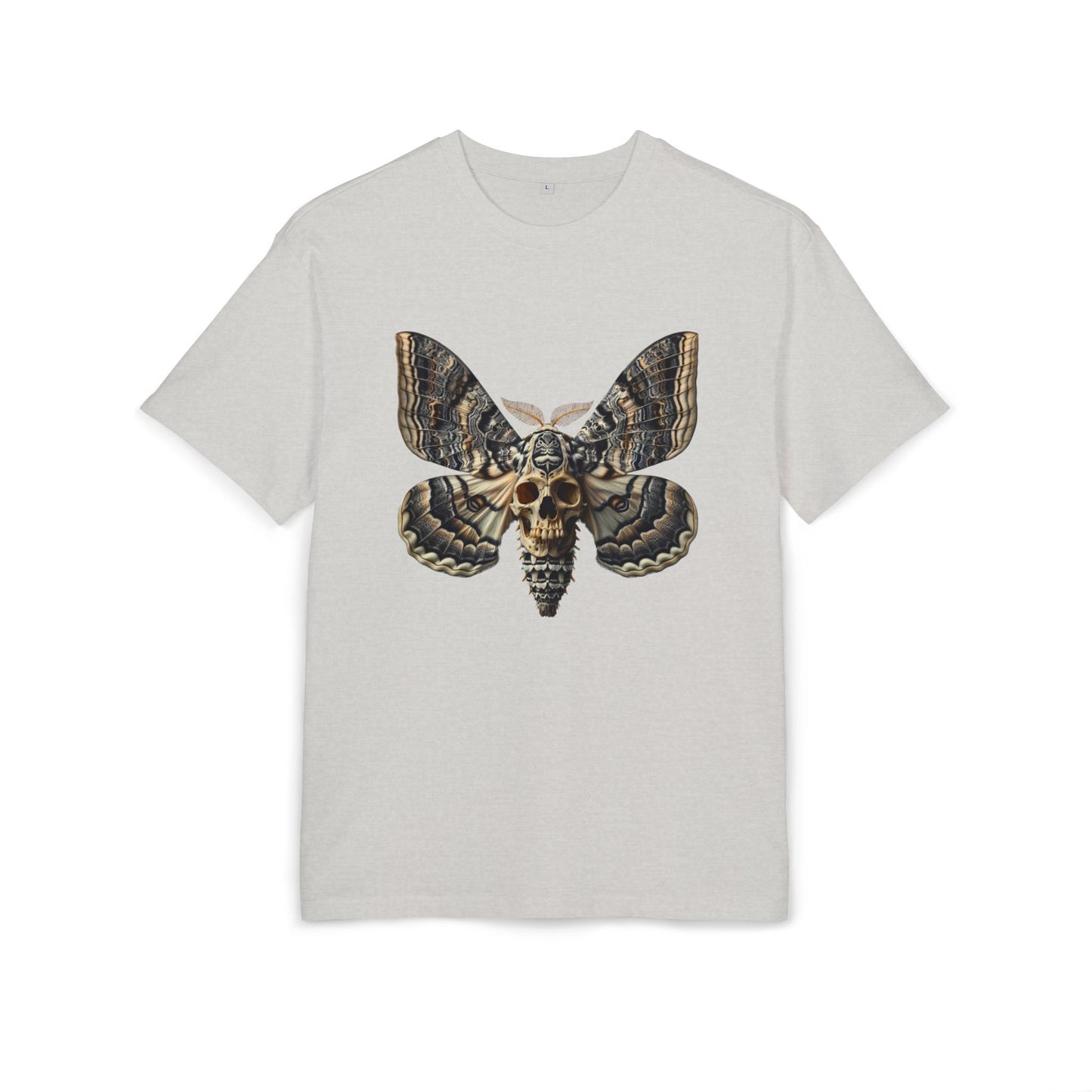 Unisex Oversize Tee with Skull Moth Design - Edgy Graphic Shirt
