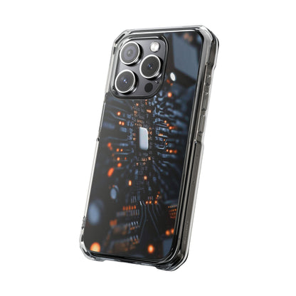 Magnetic Clear Impact Phone Case - Tech-Inspired Design, Perfect for Gadget Lovers, Birthday Gift, Tech Accessories, Durable Protection