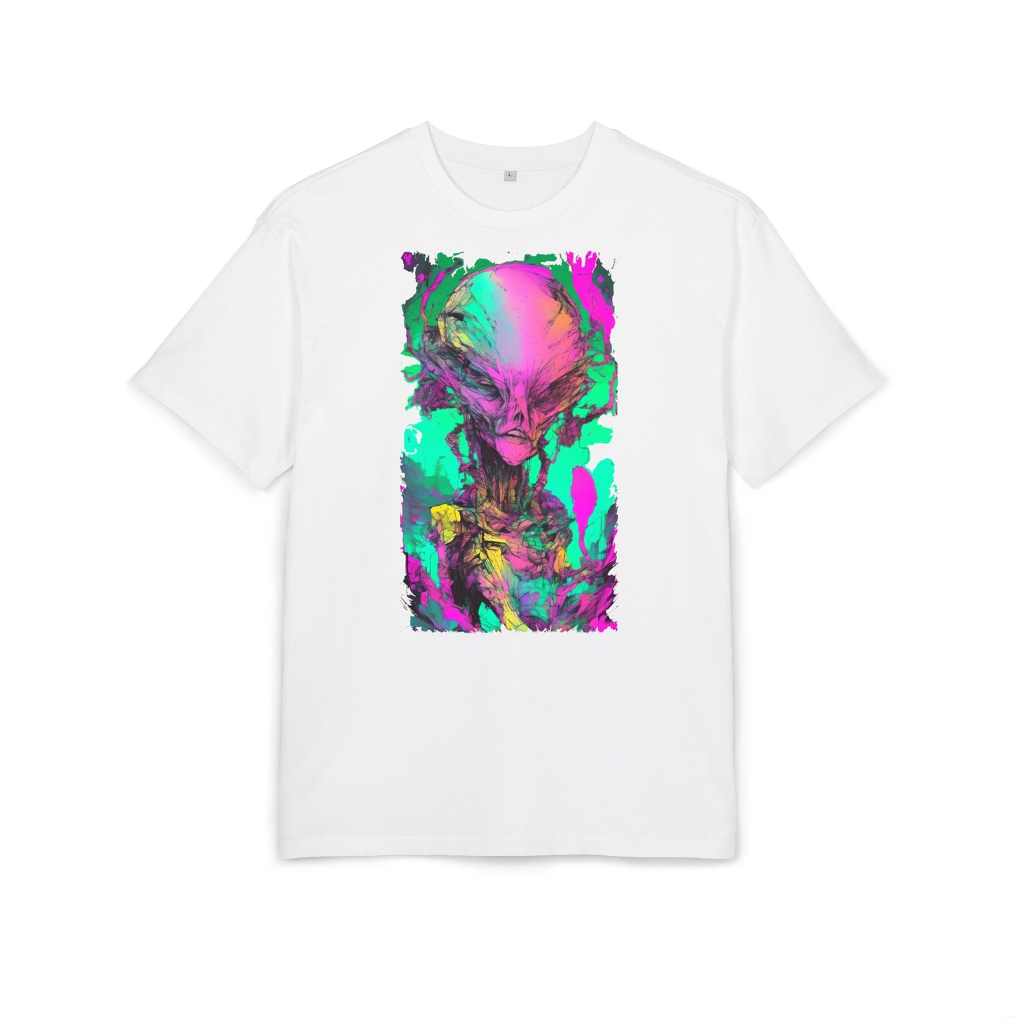 Alien Art Unisex Oversize Tee, Graphic Tee, Casual Style, Streetwear, Unique Gift, Statement Piece