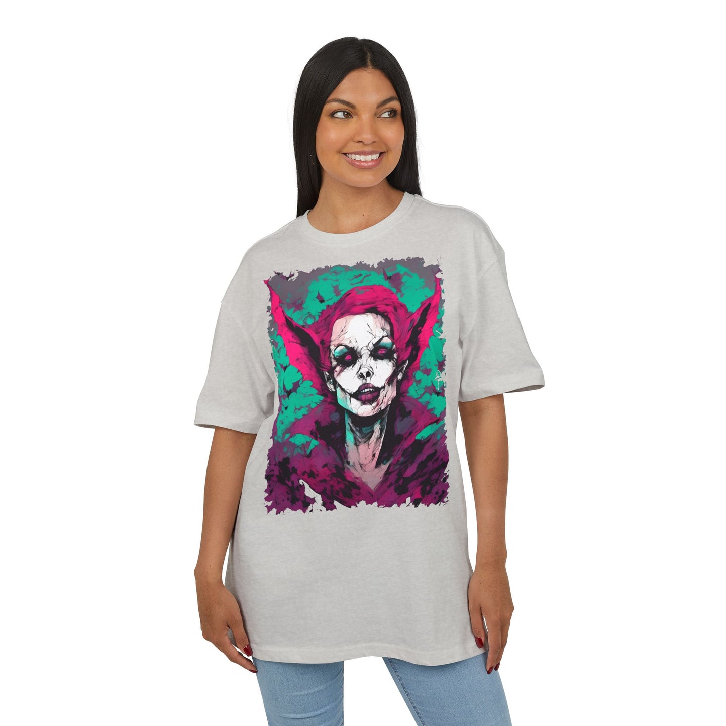 Eerie Portrait Unisex Oversized Tee | Unique Graphic Shirt for Halloween, Gift for Horror Fans, Scary Tee, Alternative Fashion