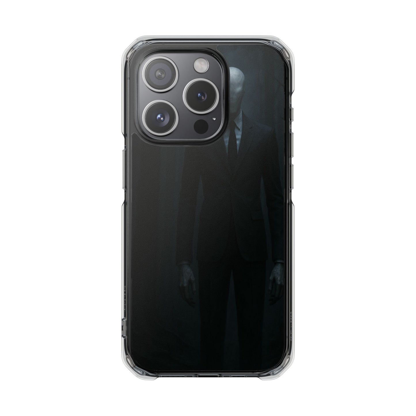 Sleek Phone Case with Minimalist Horror Design of Slenderman, Slim Protective Case, Unique Gift for Horror Lovers, Clear Impact-Resistant Case