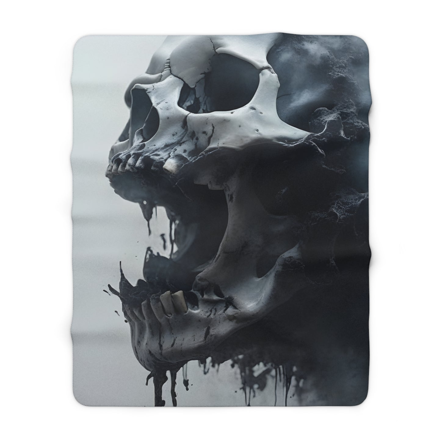 Gothic Skull Sherpa Fleece Blanket - Cozy Aesthetic Home Decor