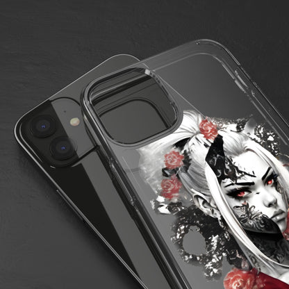 Artistic Clear Phone Case with Floral Design
