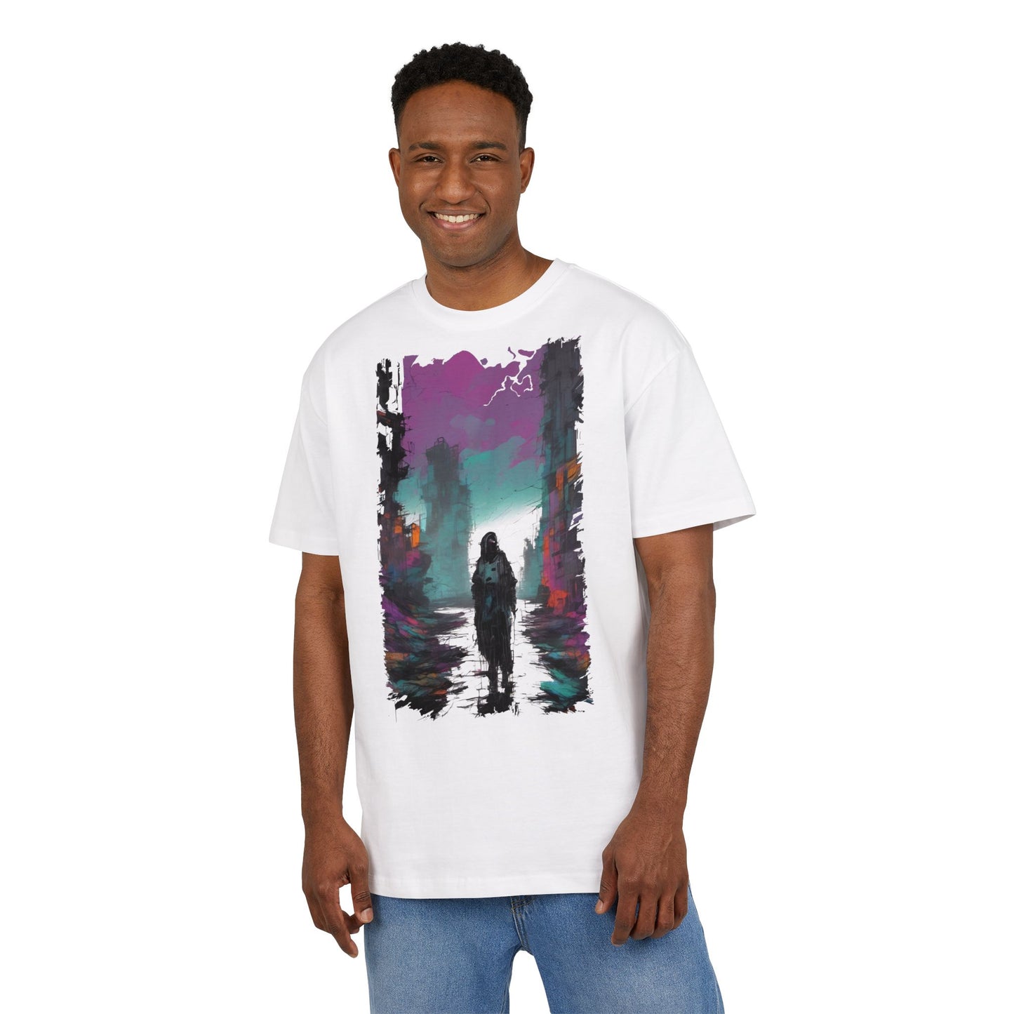 Unisex Oversized Graphic Tee with Forest Silhouette | Comfy Casual Wear, Gift for Nature Lovers, Ideal for Camping, Hiking, Everyday Style