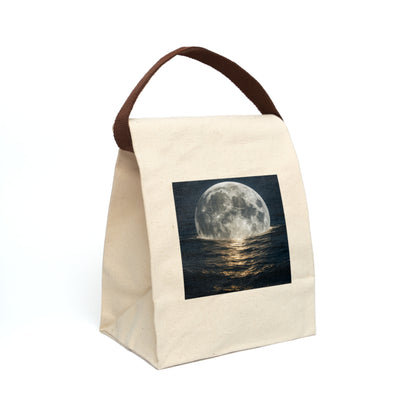 Canvas Lunch Bag with Moonlit Design | Eco-Friendly Tote for Adults, Kids' Picnic Bag, Gift Idea for Birthdays